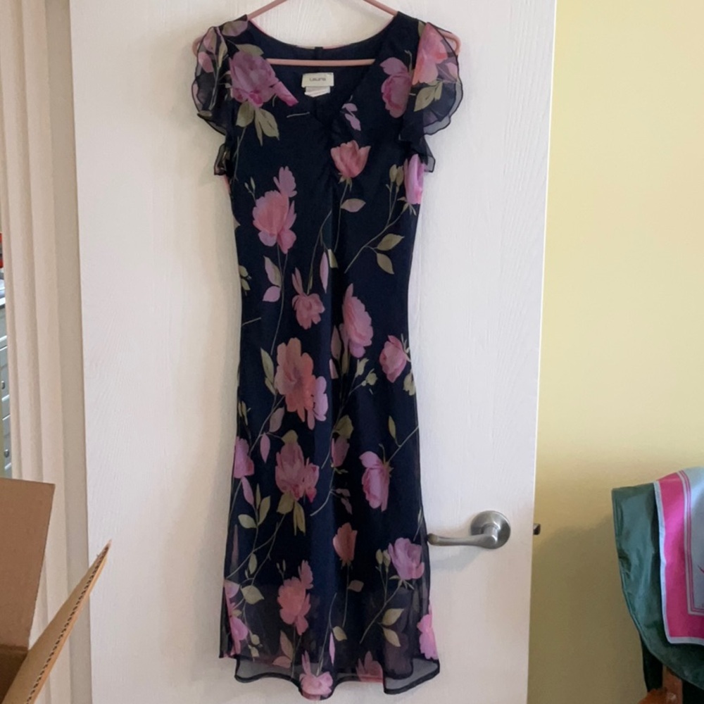 Floral Dark Blue Dress